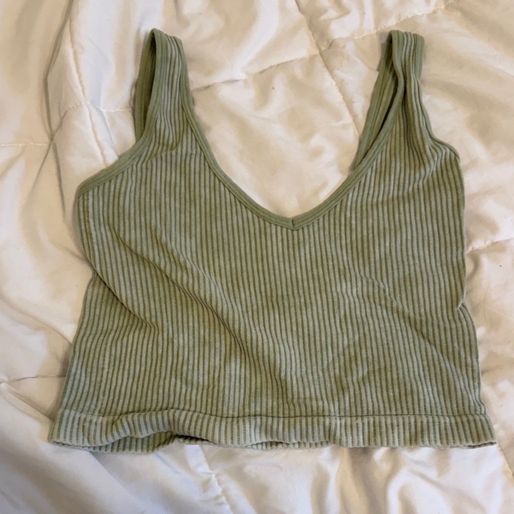 Aura Sage Ribbed Tank Top